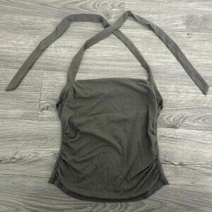 Green ruched halter top with adjustable tie straps #y2kfashion #festivalvibes